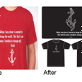 screen printing red before after